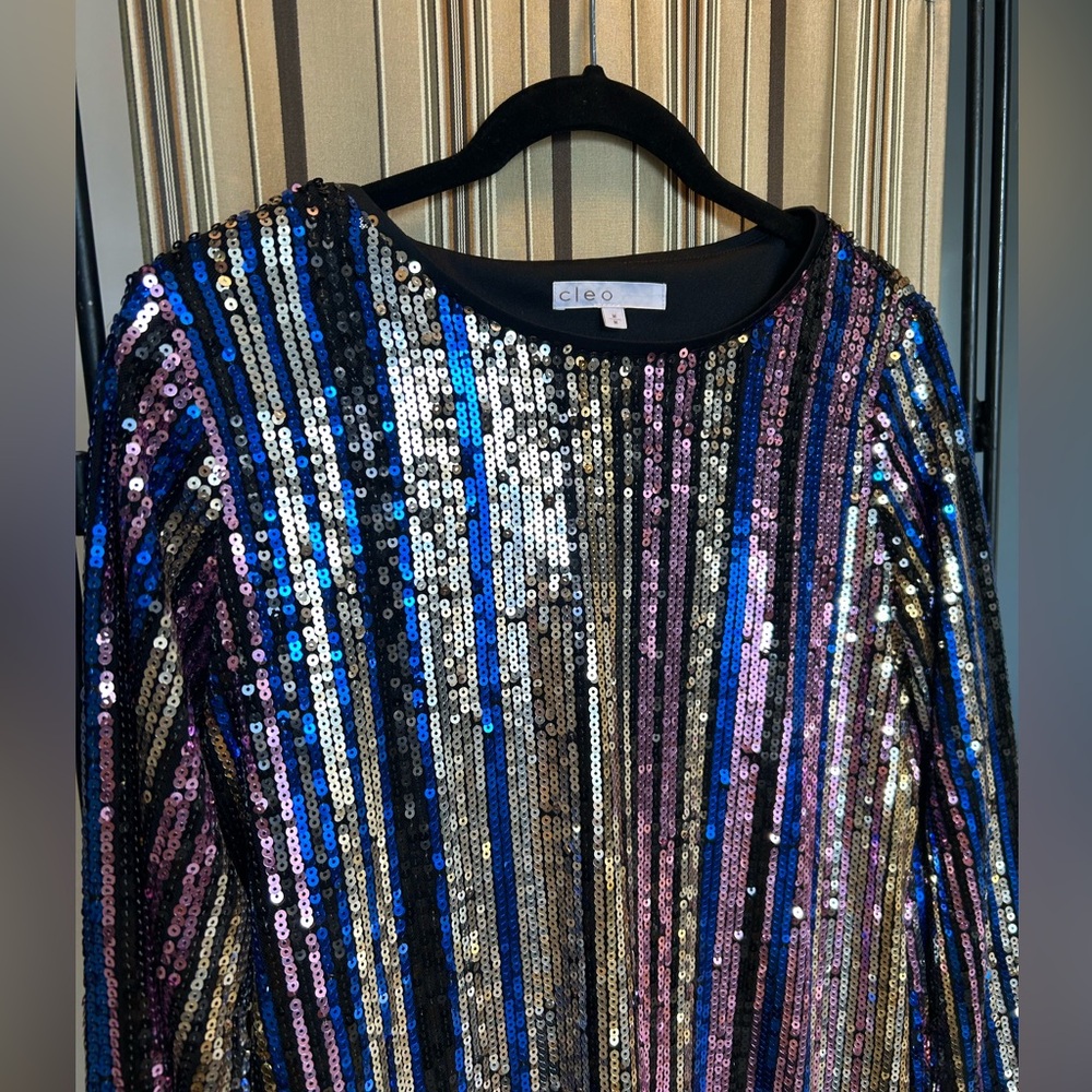 Sequin long sleeve top